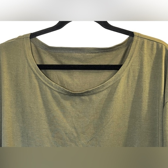 Sale Shein Women’s T-shirt Dress XL Green Long Sleeves Pockets - Picture 3 of 9